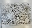 Dinoszauruszos fa puzzle gravírozott díszdobozban – 64 darabos