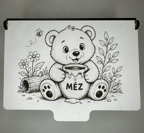 Mézimádó mackó – 64 darabos fa puzzle gravírozott díszdobozban