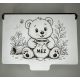 Mézimádó mackó – 64 darabos fa puzzle gravírozott díszdobozban