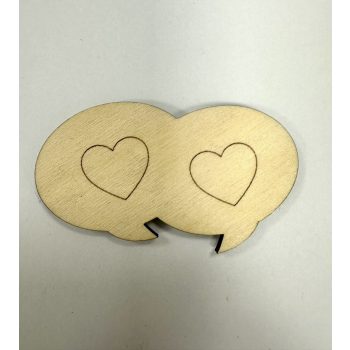 Lézergravírozott szívecske hűtőmágnes