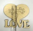 Lézervágott fa dísz - „LOVE” szív alakú dekorelem