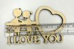Lézervágott fa dísz - "I LOVE YOU"