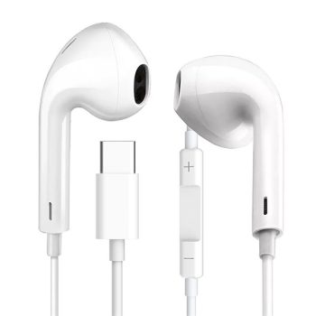 FIESTA Fülhallgató, USB-C, vezetékes, mikrofonnal, fehér