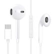 FIESTA Fülhallgató, USB-C, vezetékes, mikrofonnal, fehér