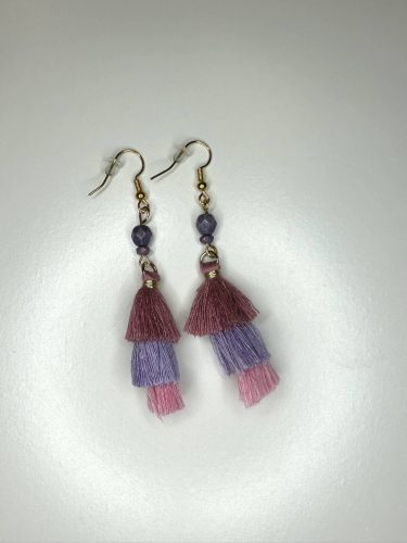 Mályva Álomszín Bojt Fülbevaló – Romantikus Lila-Pink Elegancia