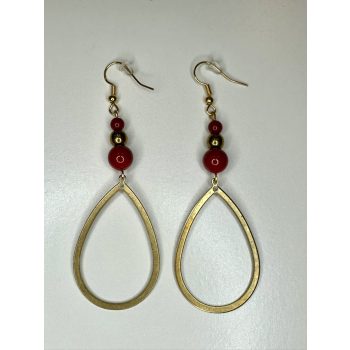 Arany Könnycsepp Elegancia – Jade & Hematit Fülbevaló