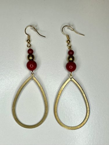 Arany Könnycsepp Elegancia – Jade & Hematit Fülbevaló