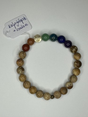 Egyensúly – Csakra & Képjáspis Ásvány Karkötő