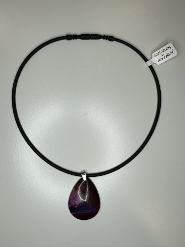Amethyst Glow – Szilikon nyaklánc ásvány medállal