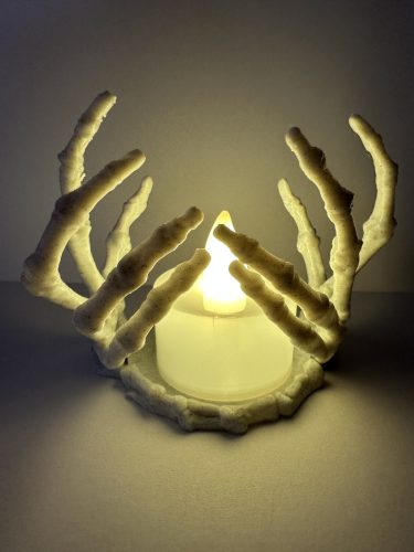 Csontkéz Fénykoszorú – 3D LED mécsestartó