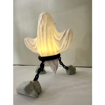   3D Nyomtatott Szellem Mécsestartó – Lánccal és Kőtömbökkel