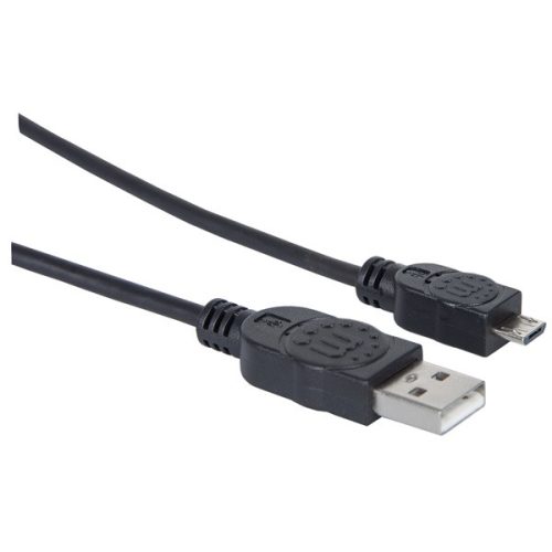 Manhattan kábel USB 2.0 A-Micro-B M/M, 1,8m, fekete