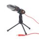 GEMBIRD Mikrofon, Asztali mikrofon tripod állvánnyal, fekete