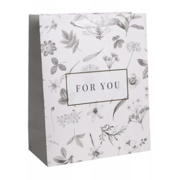 For You ajándéktáska – virágmintás, M méret