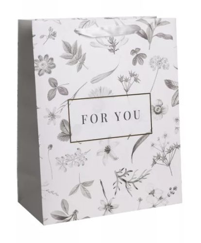 For You ajándéktáska – virágmintás, M méret