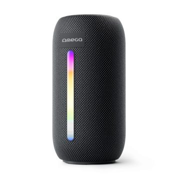   OMEGA Hangszóró 10W Bluetooth V5.1, hordozható, RMS, RGB, fekete