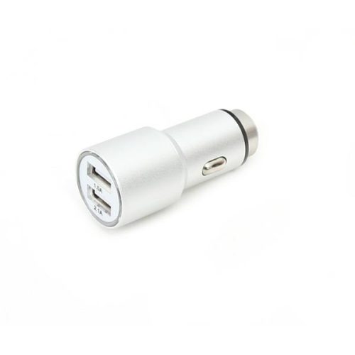 OMEGA USB autós töltő, 2 portos, 2.1 A, ezüst