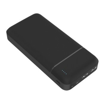   PLATINET Power Bank hordozható töltő 20000mAh, 2 USB, 5V/2.1A, fekete