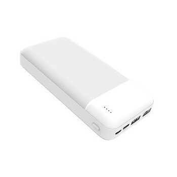   PLATINET Power Bank hordozható töltő 20000mAh, 2 USB, 5V/2.1A, fehér