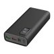 PLATINET Power Bank hordozható töltő 20000mAh, 2 USB, QC 3.0, LED kijelző, fekete