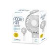 PLATINET Asztali ventilátor, akkumulátoros, zsebméretű, 4000 mAh, 3 sebesség, fehér