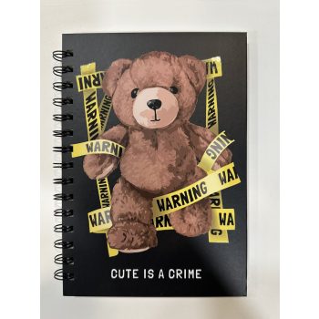   „Cute is a Crime” – Spirálos jegyzetfüzet macis borítóval