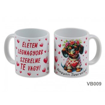   „Életem legnagyobb szerelme te vagy” bögre – tacskó mintával