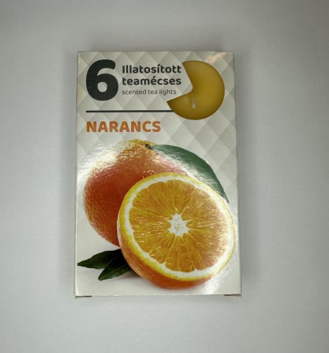 Napfényes Hangulat – Narancs illatú teamécses (6 db)