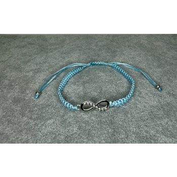 Infinity Blue – Fonott karkötő végtelen jellel