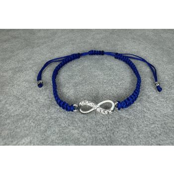   Infinity Blue – Fonott karkötő kristályos végtelen jellel