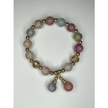 Pasztell Harmónia – Arany Díszes Charm Karkötő