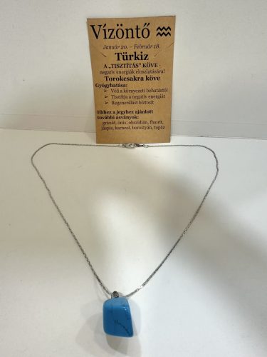 Vízöntő Tisztasága – Türkiz nyaklánc horoszkópkártyával