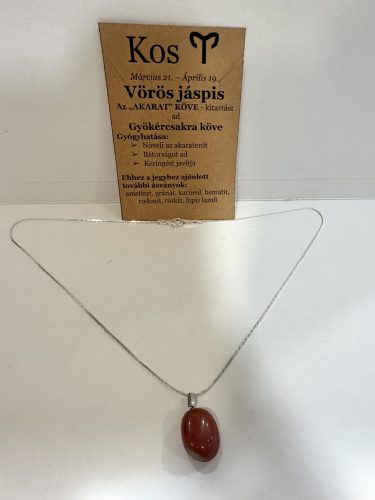 Kos Akarata – Vörös jáspis nyaklánc horoszkópkártyával
