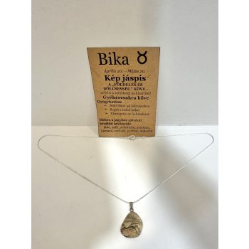   Bika Bölcsessége – Kép jáspis nyaklánc horoszkópkártyával