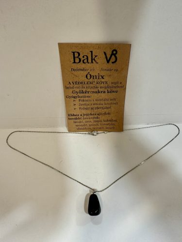 Bak Védelme – Ónix nyaklánc horoszkópkártyával
