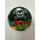 „POISON!” koponyás kitűző – Punk stílus színes alapon