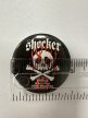 „Shocker” kitűző – Lángoló koponya, horrorpunk életérzéssel