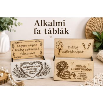 Alkalmi fa táblák