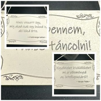 Feliratos és idézetes fa táblák