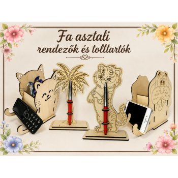 Fa asztali rendezők és tolltartók