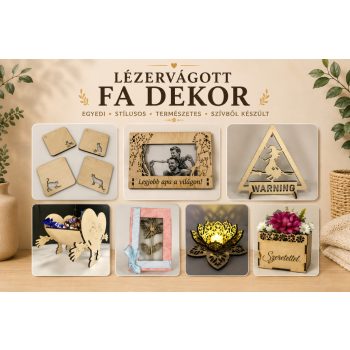 Lézervágott fa dekor