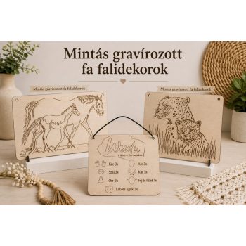 Mintás gravírozott fa falidekorok