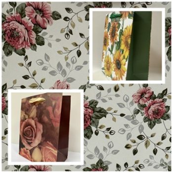 Közepes Méretű Virágmintás Ajándéktáskák