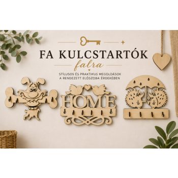 Fa kulcstartó tartók falra